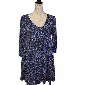 La La Land Creative Co Ladies Floral Long Sleeve Babydoll Dress - Size Small